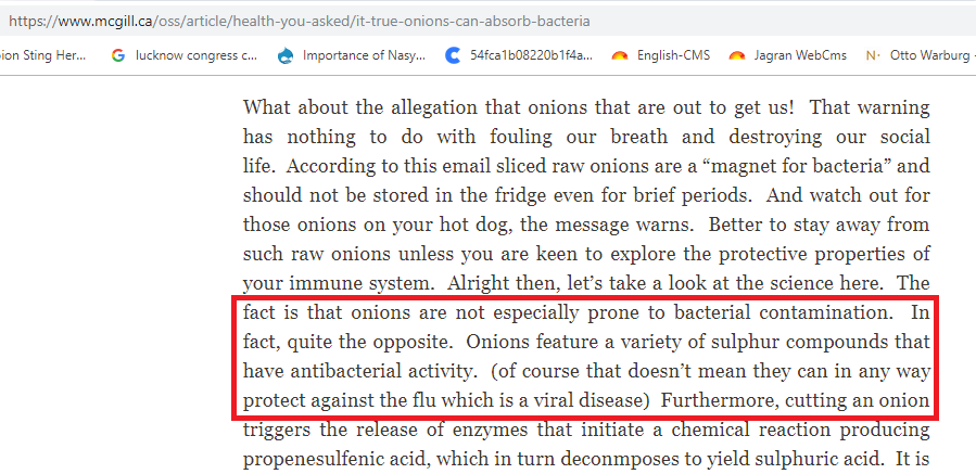 Fact Check Post Claiming Onions Absorb Bacteria To Prevent Flu Is Fake Vishvas News