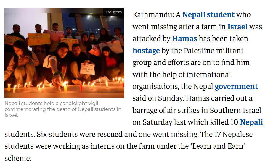 Nepali killed by hamas
