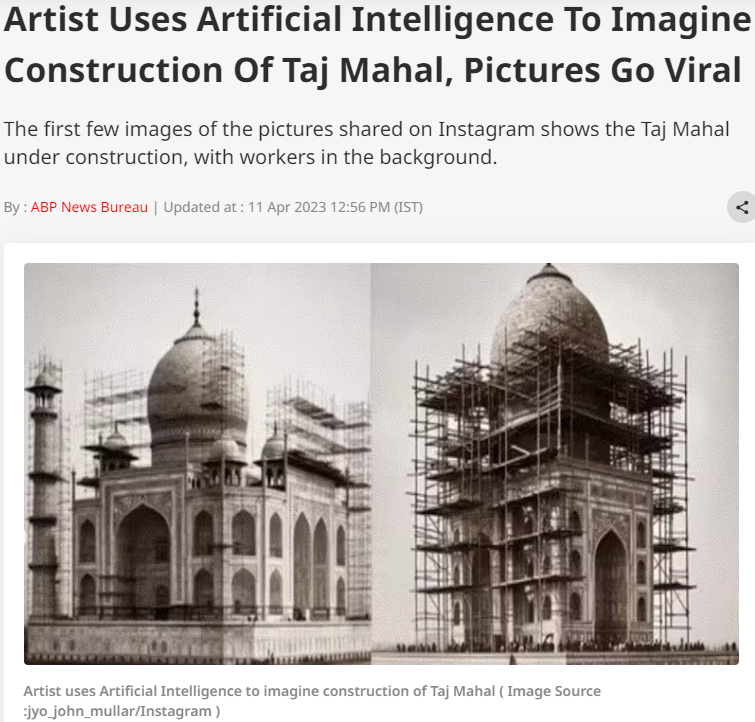 AI images of Tajmahal Construction
