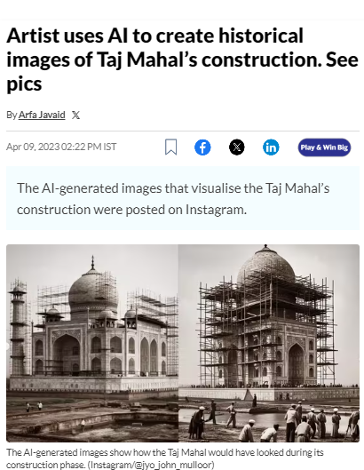 AI images of Tajmahal Construction
