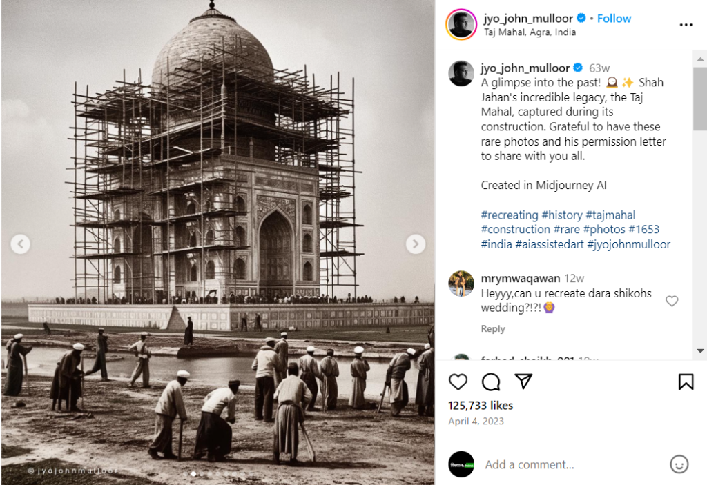 AI images of Tajmahal Construction
